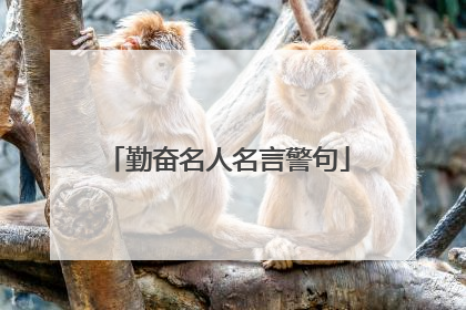 勤奋名人名言警句
