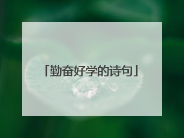 勤奋好学的诗句