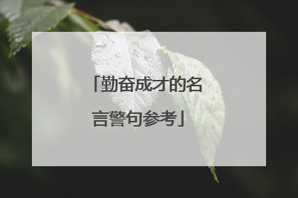 勤奋成才的名言警句参考