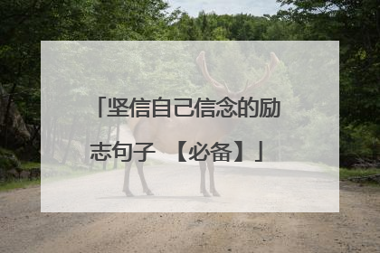 坚信自己信念的励志句子 【必备】
