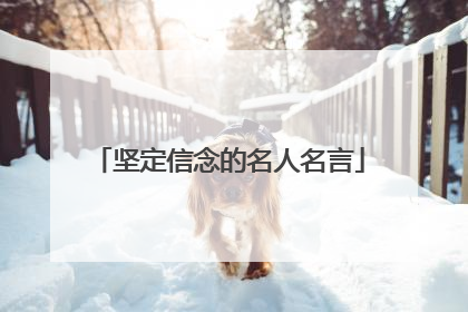 坚定信念的名人名言