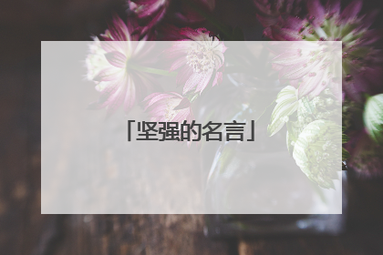 坚强的名言