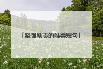 坚强励志的唯美短句