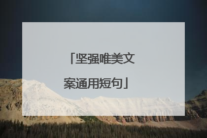 坚强唯美文案通用短句