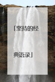 坚持的经典语录