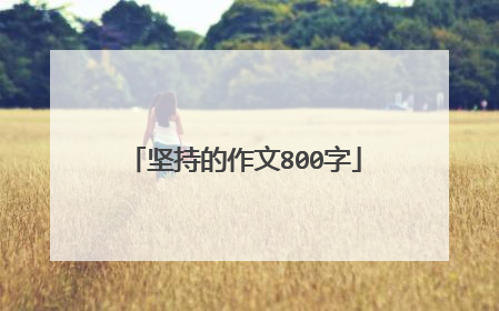 坚持的作文800字