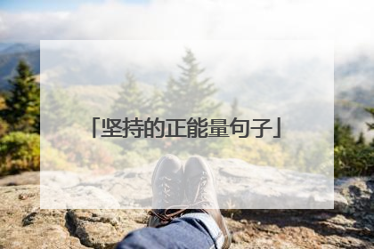 坚持的正能量句子