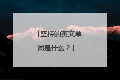 坚持的英文单词是什么?