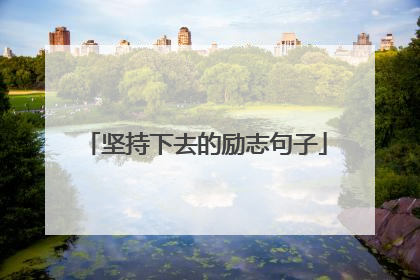 坚持下去的励志句子