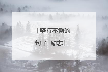 坚持不懈的句子 励志