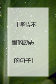 坚持不懈的励志的句子