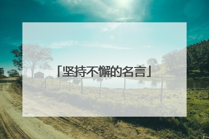 坚持不懈的名言