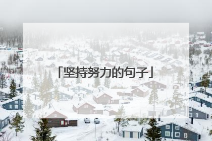 坚持努力的句子