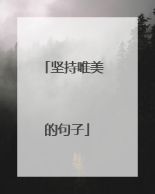 坚持唯美的句子