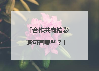 合作共赢精彩语句有哪些?