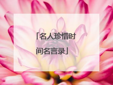 名人珍惜时间名言录
