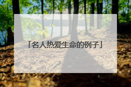 名人热爱生命的例子