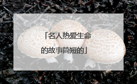 名人热爱生命的故事简短的