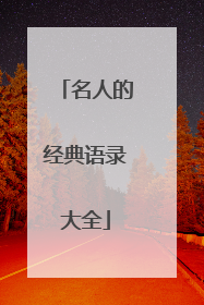 名人的经典语录大全