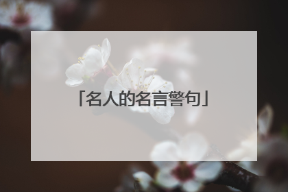 名人的名言警句