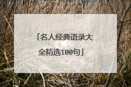 名人经典语录大全精选100句