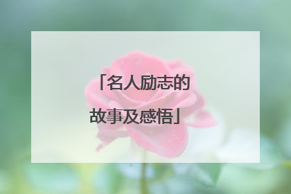 名人励志的故事及感悟