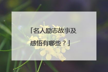 名人励志故事及感悟有哪些?