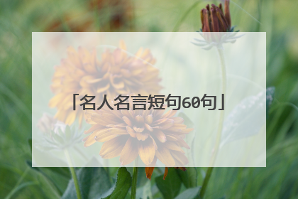 名人名言短句60句