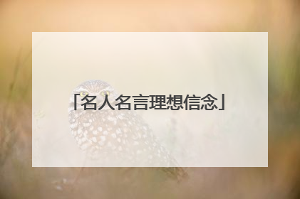名人名言理想信念