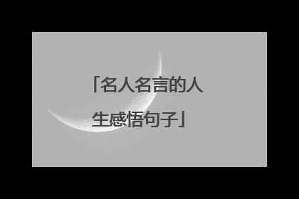 名人名言的人生感悟句子