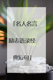名人名言励志语录经典短句