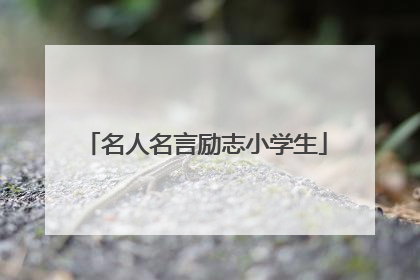 名人名言励志小学生