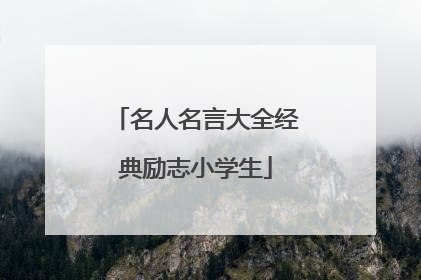 名人名言大全经典励志小学生