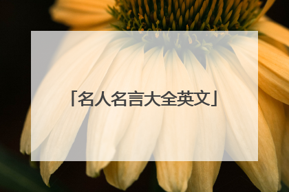 名人名言大全英文