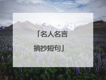 名人名言摘抄短句