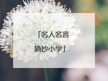 名人名言摘抄小学