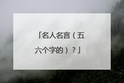 名人名言(五六个字的)?