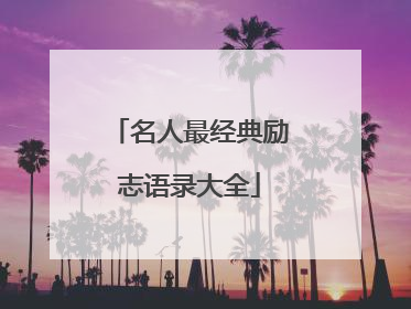 名人最经典励志语录大全