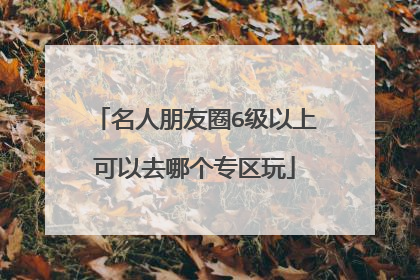 名人朋友圈6级以上可以去哪个专区玩
