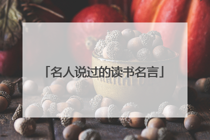名人说过的读书名言