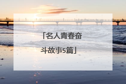 名人青春奋斗故事5篇