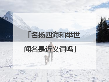 名扬四海和举世闻名是近义词吗