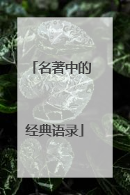名著中的经典语录
