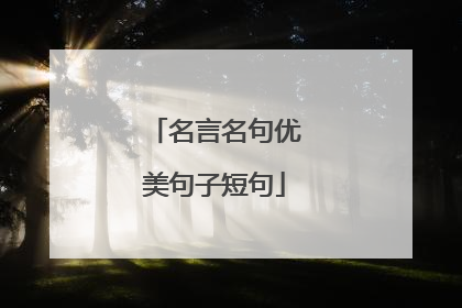 名言名句优美句子短句