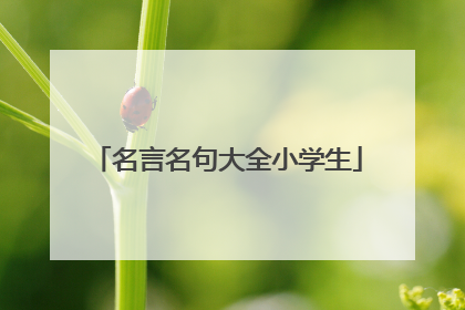 名言名句大全小学生