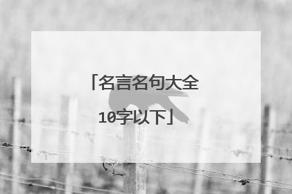 名言名句大全10字以下