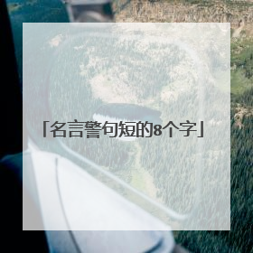 名言警句短的8个字