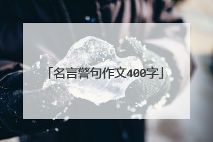 名言警句作文400字