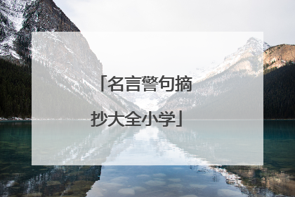 名言警句摘抄大全小学
