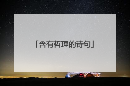 含有哲理的诗句